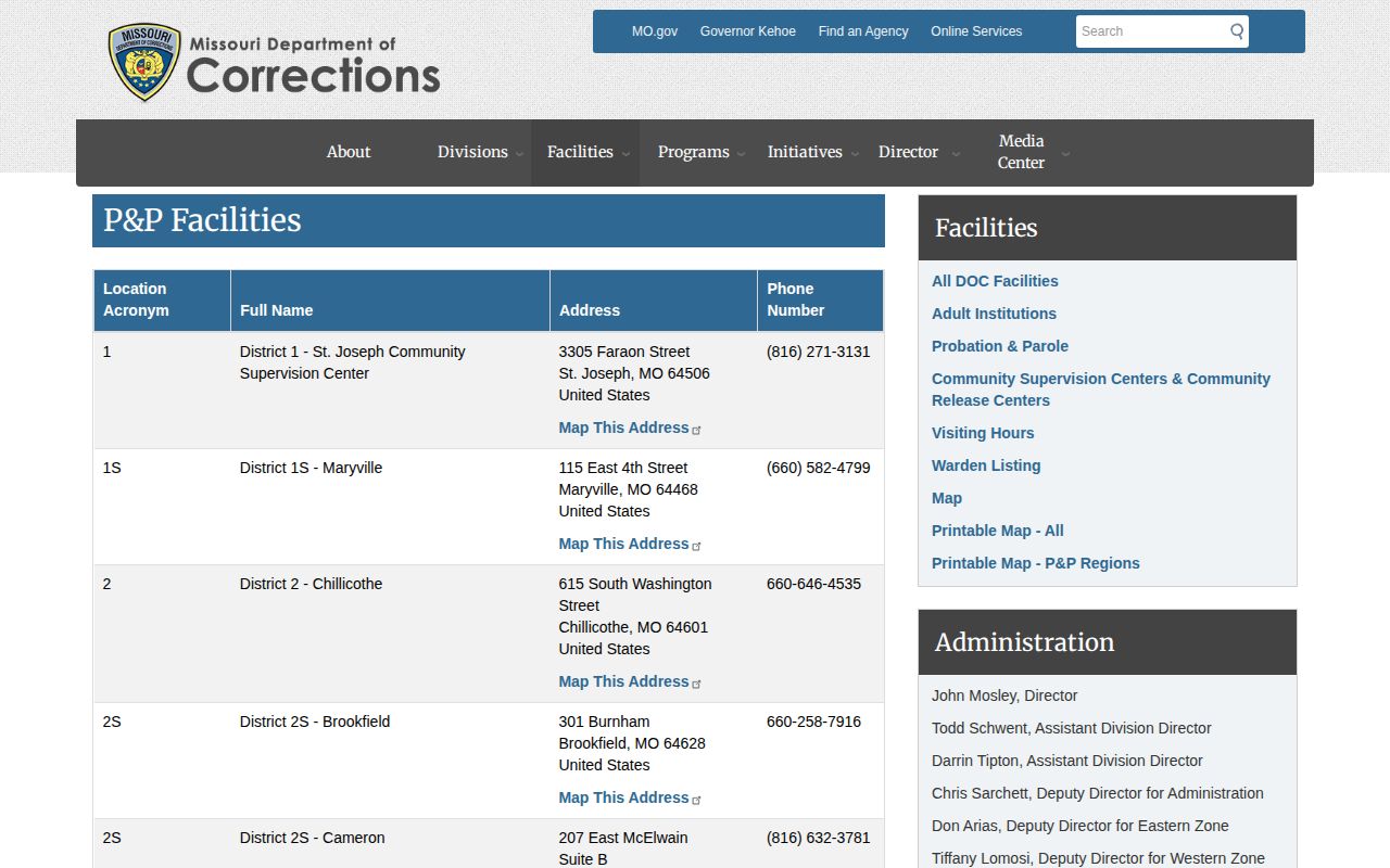Adair County parole and probation District 3S listing
